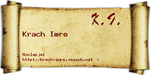 Krach Imre névjegykártya